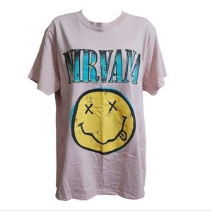 Nirvana Pink Smiley Oversized T-shirt
